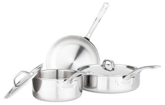 Dash Dock Elite:  Viking Culinary 3-Ply Stainless Steel Cookware Set with Metal Lids 5 Piece Dishwasher Oven Safe Works on All Cooktops including Induction