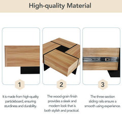 Dash Dock Essential: Unique Design Coffee Table With 4 Hidden Storage Compartments