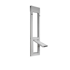 Endura Flap Cat Door for Horizontal Sliding Windows | Weather-Resistant Aluminum Frame with Dual-Layer Insulated Flap | Ideal for Cats & Small Pets | Silver 57" - 60" Window Height