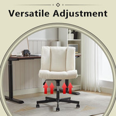 Dash Dock Essential: Armless Desk Chair With Wheels Office Chair With Adjustable Swivel Computer Task Chair