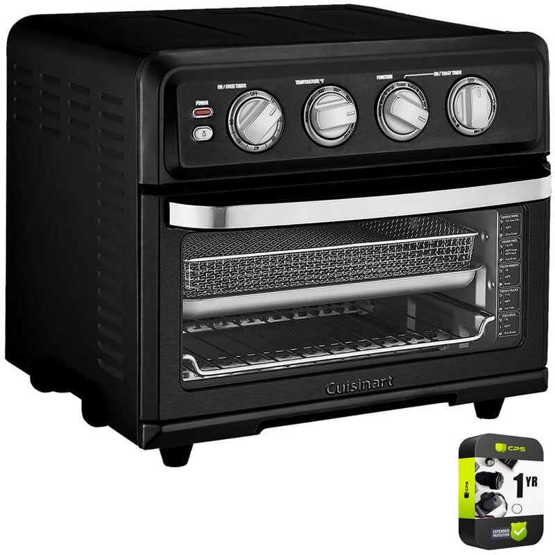 Dash Dock Elite:  Cuisinart TOA-70 AirFryer Toaster Oven with Grill Bundle with 1 YR CPS Enhanced Protection Pack (Matte Black)