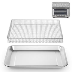 Dash Dock Essential:  Stainless Steel Air Fryer Basket and Tray Compatible with Cuisinart Air fryer TOA-060 and TOA-065