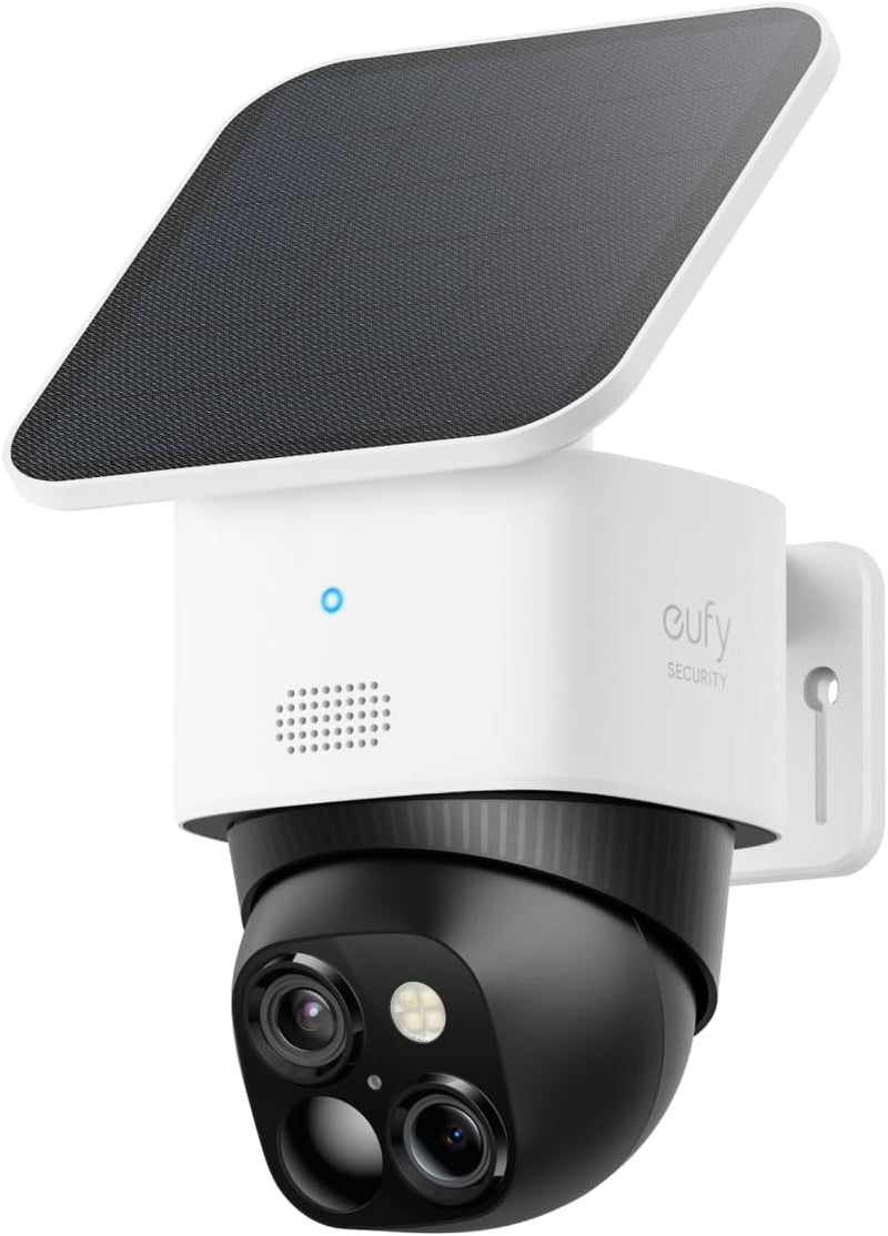 Dash Dock Elite: eufy Security SoloCam S340 Solar Security Camera Wireless Outdoor Camera 360 Degree Pan & Tilt Surveillance No Blind Spots 2.4 GHz Wi-Fi No Monthly Fee HomeBase S380 Compatible (Renewed)