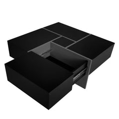 Dash Dock Essential: Unique Design Coffee Table With 4 Hidden Storage Compartments