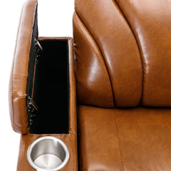 Dash Dock Premium: Power Motion Recliner Electric Power Recliner With USB Charging Port, Hidden Arm Storage, Convenient Cup Holder And Bluetooth Speaker, Light Brown