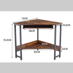 Dash Dock Essential: Triangle Computer Desk, Corner Table With Sleek Keyboard Tray And Storage Shelves As A Workstation For Small Spaces