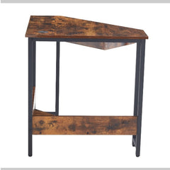 Dash Dock Essential: Triangle Computer Desk, Corner Table With Sleek Keyboard Tray And Storage Shelves As A Workstation For Small Spaces