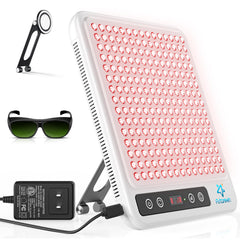 Dash Dock Elite: Red Light Therapy for Face 225 Dual Chip Portable Red Light Therapy Panel Device with 660nm Red Light & 850nm Near Infrared Light Lamp with Stand Timer for Body Face Skin Care (White)