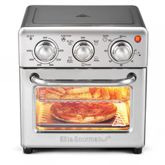 Dash Dock Essential:  Elite Gourmet EAF0852SS 8.5Qt. Capacity Air Fryer Oven Air Fry Broil Toast Bake & Broil with Convection Time and Temperature Controls 800-Watts Includes 25 Delicious Recipes Stainless Steel