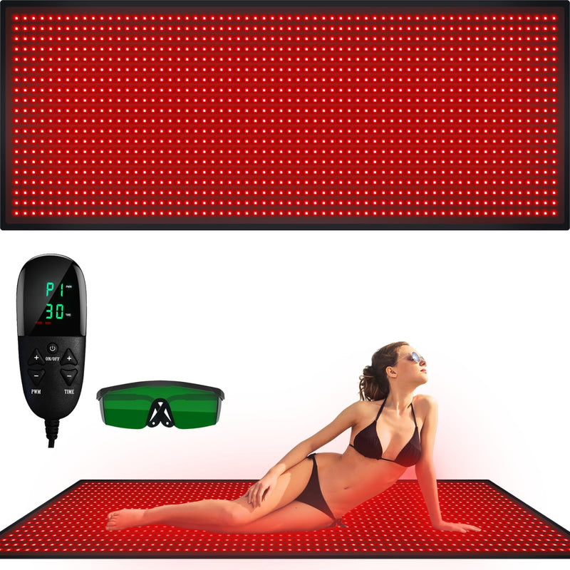 Dash Dock Premium: Red Light Therapy Large Mat for Whole Body Relief 71x31 Infrared Therapy Blanket 1280pcs Beads 660nm 850nm Red Infrared Therapy for Full Body Parts Relief at Once