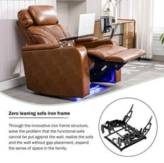 Dash Dock Premium: Power Motion Recliner Electric Power Recliner With USB Charging Port, Hidden Arm Storage, Convenient Cup Holder And Bluetooth Speaker, Light Brown