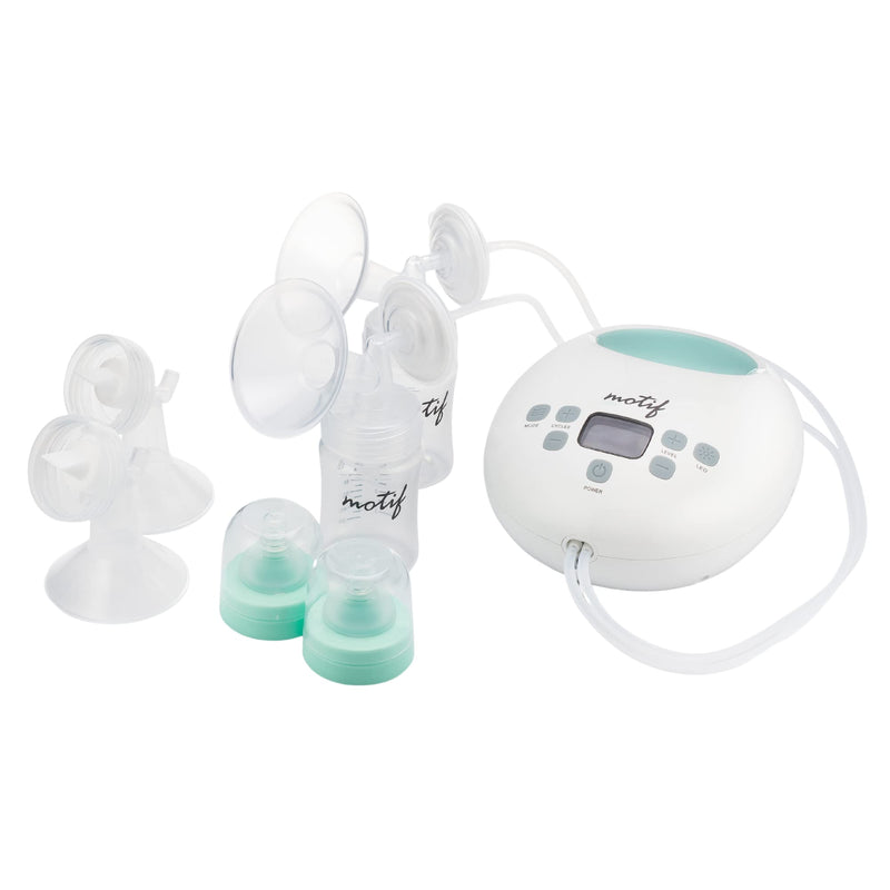 Motif Medical Luna with Battery Double Electric Breast Pump Portable Breast Pump with Battery - Easy to Use Quiet Motor Built-in LED Night Light