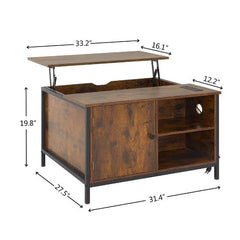 Dash Dock Essential: Height-adjustable Coffee Table, Multi-purpose Coffee Table With Hidden Compartments, Modern Height-adjustable Dining Table