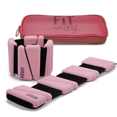 Dash Dock Essential: FITWAY | 1 pair 2 lbs | Adjustable Silicone ankle weights | - wrist weights - | ankle weights for women -ankle weights for men | 2lb ankle weights| Suitable for Yoga Dance Pilates | water-resistant silicone (pink)
