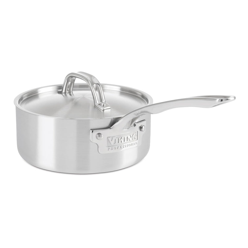 Viking Culinary Professional 5-Ply Stainless Steel Saucepan 2 Quart Includes Lid Dishwasher Oven Safe Works on All Cooktops including Induction
