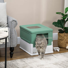 Dash Dock Essential:  Fully Enclosed Cat Litter Box Portable Pet Toilet With Spoon Large Space