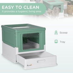 Dash Dock Essential:  Fully Enclosed Cat Litter Box Portable Pet Toilet With Spoon Large Space