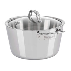 Dash Dock Elite:  Viking Culinary Contemporary 3-Ply Stainless Steel Dutch Oven 5.2 Quart Includes Glass Lid Dishwasher Oven Safe Works on All Cooktops including Induction
