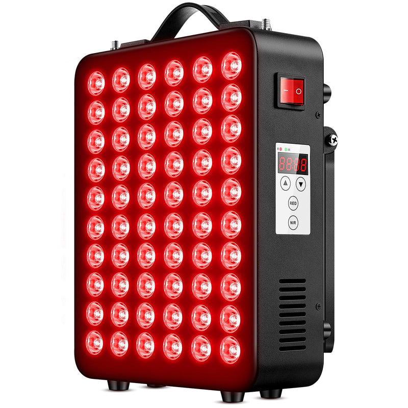 Dash Dock Elite: Red Light Therapy for Body 660nm 850nm Near Infrared Light Therapy Panel 60 Dual Chip LED Device with 300W of Power Ideal for Body Face Improve Sleep Skin Health Includes Hanging Kit & Handle
