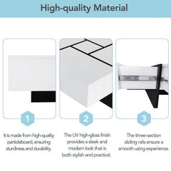 Dash Dock Essential: Unique Design Coffee Table With 4 Hidden Storage Compartments