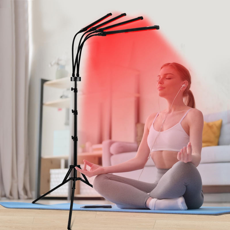 Dash Dock Essential: Shyineyou Red Light Therapy 660nm & 850nm & 940nm Infrared Light Therapy with Stand Height Adjustable & Angle Adjustable & Timer 32W 180LEDs Infrared Light Therapy for Body
