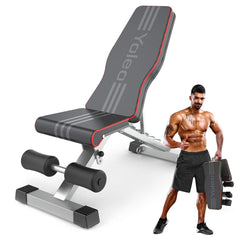 Dash Dock Essential: Yoleo Weight Bench 660LBS Adjustable/Foldable Strength Training Bench Utility Incline/Decline Bench for Full Body Workout with Fast Folding