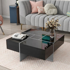 Dash Dock Essential: Unique Design Coffee Table With 4 Hidden Storage Compartments