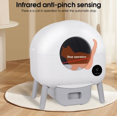 Dash Dock Elite: Self Cleaning Litter Box - 2.2lb-23lb Cat Can Use, 100L Automatic Cat Litter Box Self Cleaning, Extra Large For Multiple Cats, Anti-Pinch, All Clumping Litter Can Use, With Garbage Bags, App Control