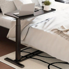 Dash Dock Essential: Standing Rolling Desk With Hidden Wheels Side Table Adjustable Height OverBed Table Hospital Desk With Cup Holder