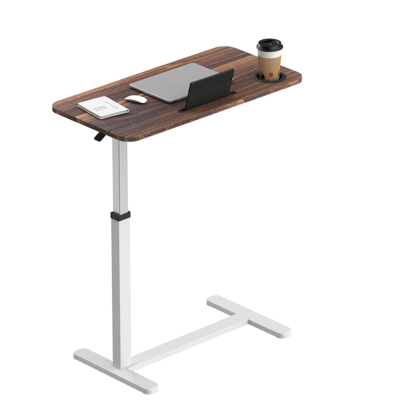 Dash Dock Essential: 31X16inch Standing Rolling Desk With Hidden Wheels Side Table Adjustable Height OverBed Table Hospital Desk With Cup Holder, Computer Laptop Table For Home, Office, Outdoor, Classroom