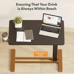 Dash Dock Essential: Standing Scroll Table With Hidden Wheels Side Table Height-adjustable Bed Table