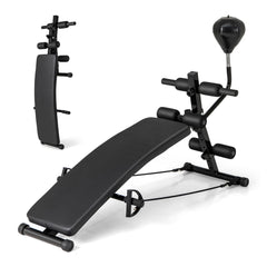 Dash Dock Essential: Tools empire Sit Up Bench Folding Exercise Bench Ab Workout Equipment with Speed Ball & Resistance Bands Adjustable Decline Workout Bench for Home Gym Full Body Exercise Strength Training Bench
