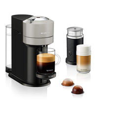 Dash Dock Elite: Nespresso Vertuo Next Coffee and Espresso Maker by Breville with Aeroccino Milk Frother Light Grey