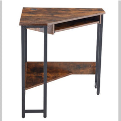 Dash Dock Essential: Triangle Computer Desk, Corner Table With Sleek Keyboard Tray And Storage Shelves As A Workstation For Small Spaces