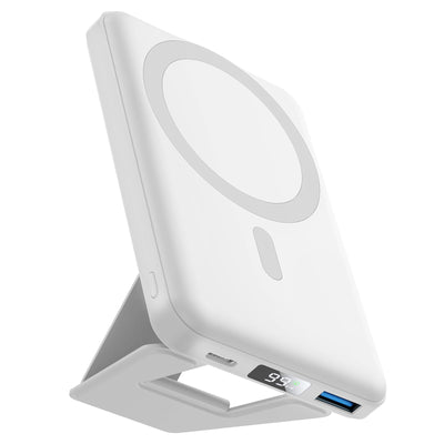 AOGUERBE Magnetic Power Bank 10000mAh Foldable Wireless Portable Charger with USB-C Cable LED Display for Mag-Safe Battery Pack 22.5W PD Fast Charging for iPhone 16/15/14/13/12 Pro/Pro Max/Plus/Mini