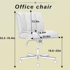 Dash Dock Essential: Armless Desk Chair With Wheels Office Chair With Adjustable Swivel Computer Task Chair