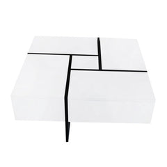 Dash Dock Essential: Unique Design Coffee Table With 4 Hidden Storage Compartments