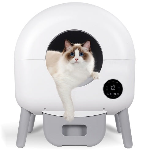 Dash Dock Elite: Self Cleaning Litter Box - 2.2lb-23lb Cat Can Use, 100L Automatic Cat Litter Box Self Cleaning, Extra Large For Multiple Cats, Anti-Pinch, All Clumping Litter Can Use, With Garbage Bags, App Control