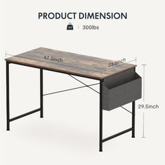 Dash Dock Essential: 48 Inch Computer Desk Home Desk Workstation Brown