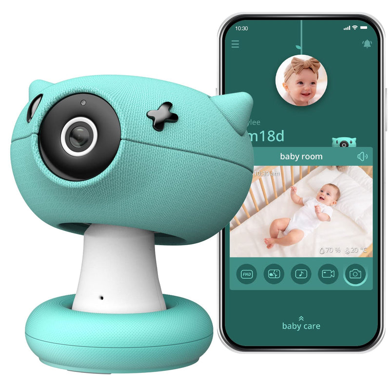 Dash Dock Premium: Pixsee Smart Video Baby Monitor Full HD Camera and Audio with Night Vision Cry Detection Temperature Humidity Sensors 2 Way Talk Encrypted Wireless WiFi for Phone App Supports Alexa