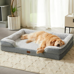 Dash Dock Elite:  LNSSFFER Orthopedic Dog Beds for Large DogsSofa Bed Extra Dogs. Egg Crate Foam with Removable Washable Pillow CoverWaterproof Couch Anti-slip BottomPet Bed. Grey