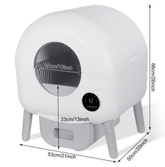 Dash Dock Elite: Self Cleaning Litter Box - 2.2lb-23lb Cat Can Use, 100L Automatic Cat Litter Box Self Cleaning, Extra Large For Multiple Cats, Anti-Pinch, All Clumping Litter Can Use, With Garbage Bags, App Control
