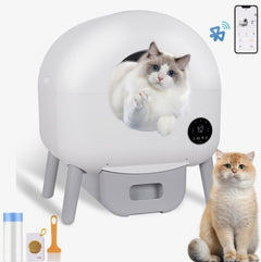Dash Dock Elite: Self Cleaning Litter Box - 2.2lb-23lb Cat Can Use, 100L Automatic Cat Litter Box Self Cleaning, Extra Large For Multiple Cats, Anti-Pinch, All Clumping Litter Can Use, With Garbage Bags, App Control