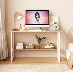Dash Dock Essential: Wooden Computer Desk With Storage Rack