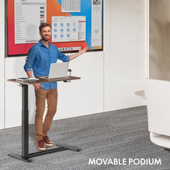 Dash Dock Essential: Standing Scroll Table With Hidden Wheels Side Table Height-adjustable Bed Table