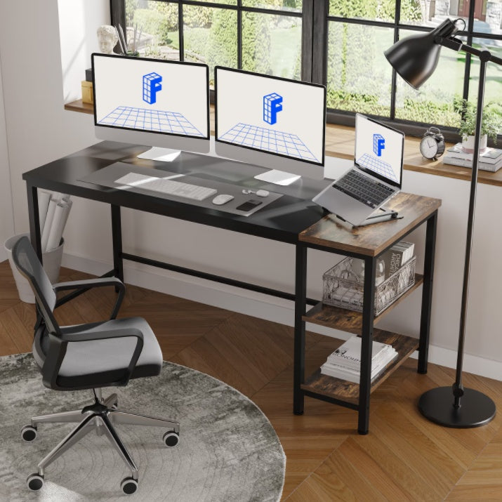 Dash Dock Essential: 63 Inch Computer Desk Home Office Desk Workstation Black