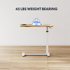 Dash Dock Essential: 31X16inch Standing Rolling Desk With Hidden Wheels Side Table Adjustable Height OverBed Table Hospital Desk With Cup Holder, Computer Laptop Table For Home, Office, Outdoor, Classroom
