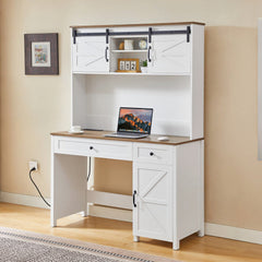 Dash Dock Elite: Wooden Home Office Desk With Charging Station