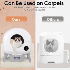 Dash Dock Elite: Self Cleaning Litter Box - 2.2lb-23lb Cat Can Use, 100L Automatic Cat Litter Box Self Cleaning, Extra Large For Multiple Cats, Anti-Pinch, All Clumping Litter Can Use, With Garbage Bags, App Control