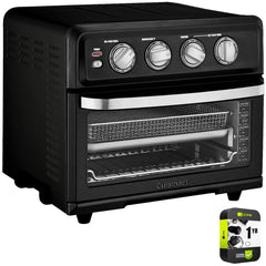 Dash Dock Elite:  Cuisinart TOA-70 AirFryer Toaster Oven with Grill Bundle with 1 YR CPS Enhanced Protection Pack (Matte Black)